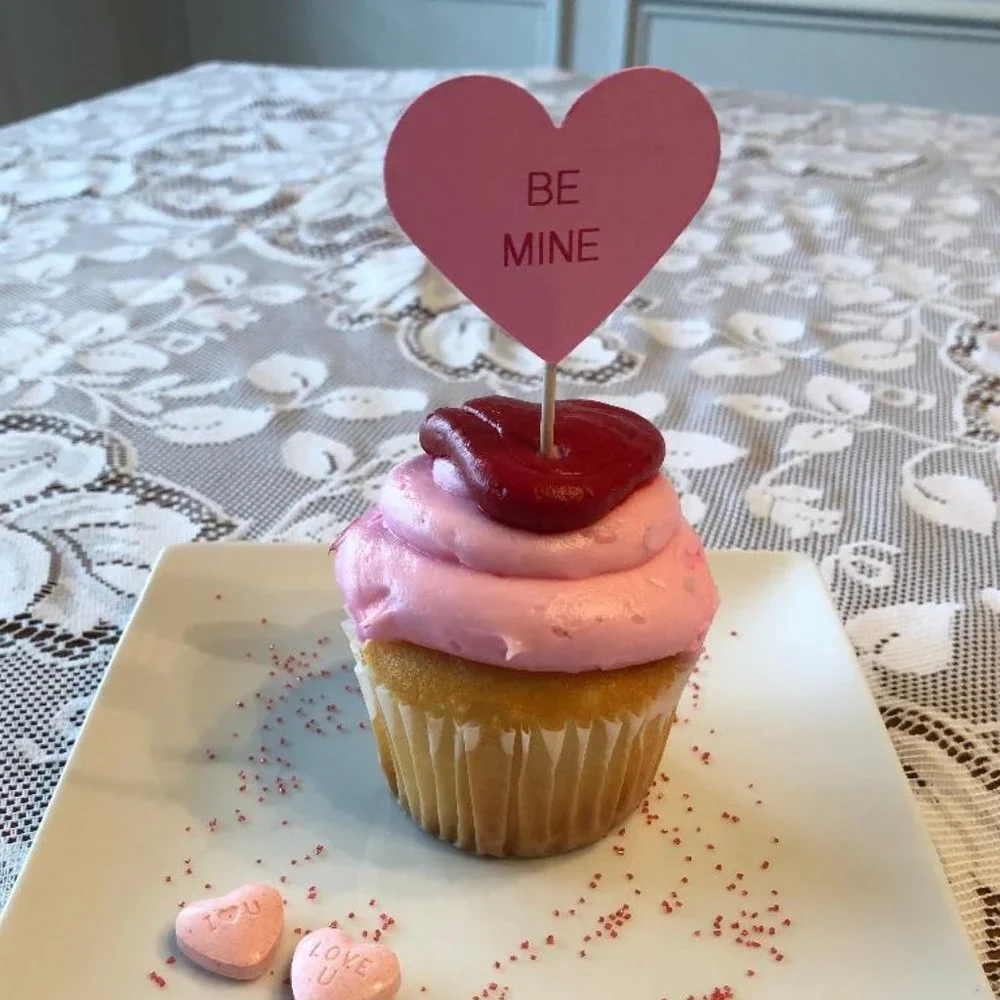 Set of 24 Valentine Heart Cupcake Toppers